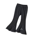 thumbnail image 1 of MeetoTime Pantalons Évasés Côtelés en Coton Doux Extensible Taille Haute pour Filles 3-9 Ans, 1 of 3