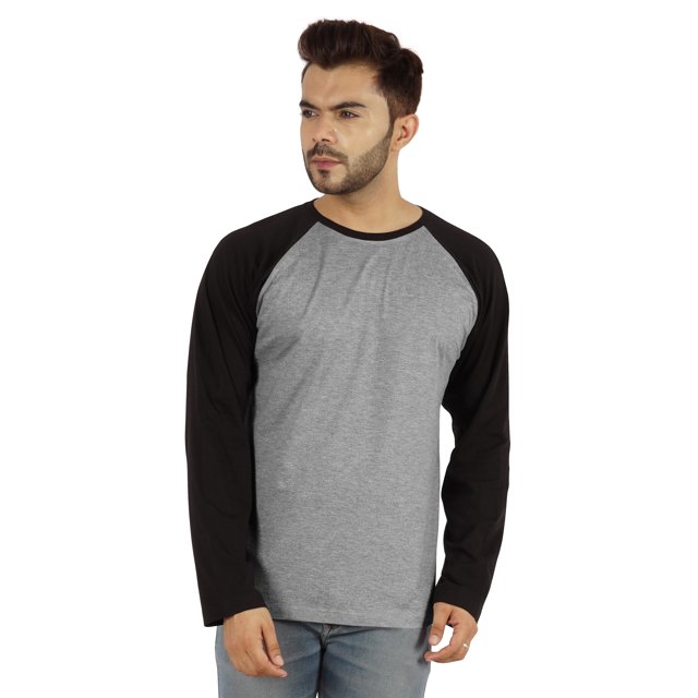 Inkmeso Men's Regular Fit Round Neck Shirt Solid Raglan Long Sleeve T-Shirts