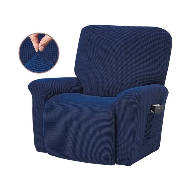 Stretch Recliner Chair Slipcover Elastic Full Coverage Solid Color Sofa Cover Replacement for LAZBOY, Navy Blue