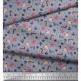 thumbnail image 3 of Soimoi Rayon Fabric Anchor Hook,Shell & Starfish Ocean Print Fabric by Yard 56 Inch Wide, 3 of 3