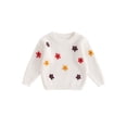thumbnail image 1 of FOCUSNORM Chandail pour Bébé Fille à Manches Longues, Col Rond, Fleur, Tricot Chaud d'Hiver, Chandail, Vêtements pour Nourrisson, 1 of 9