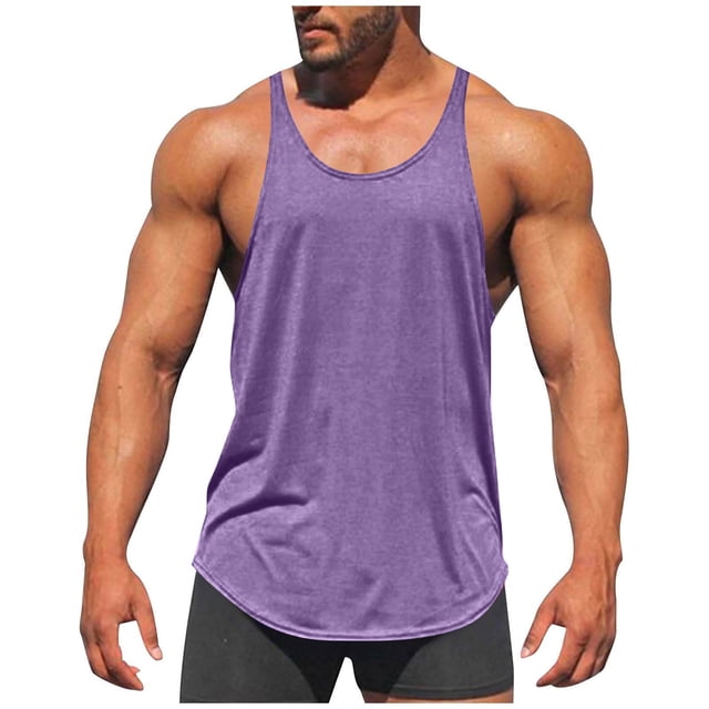 Lmnyox Men's Workout Tank Tops Cotton Sleeveless Stretchy Training Muscle Tee Quick Dry Athletic Shirts