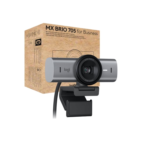 Logitech MX Brio 705 for Business - Webcam - color - 8.5 MP - 4096 x 2160 - audio - USB-C