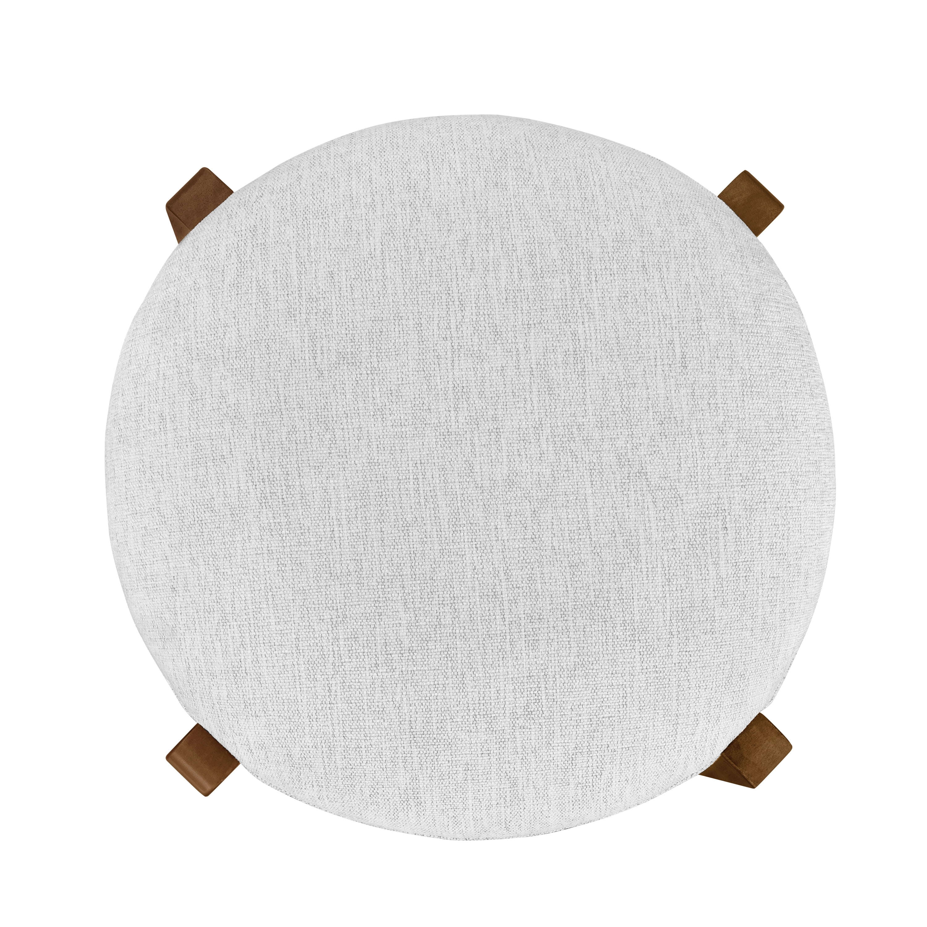 Ensemble de 4 tabourets de bar ronds Tara de Noble House, coussin rembourré ivoire, noyer et ivoire