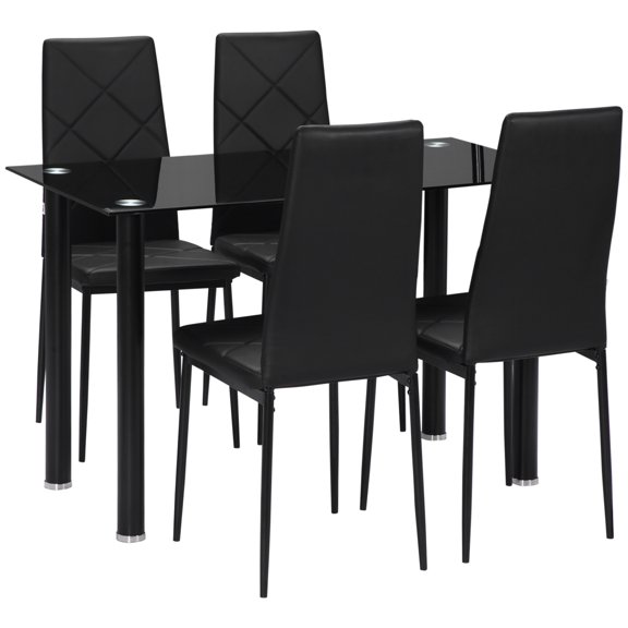 HOMCOM Dining Table Set Modern Kitchen Table and Chairs Set 5 Pieces
