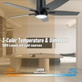 thumbnail image 4 of VAGIZM 52 Inch Flush Mount Ceiling Fan with Light - 5 Blades Ceiling Fan for Living Room and Bedroom - 5000 CFM - Quiet DC Motor - Dimmable - Reversible Function - Black, 4 of 8