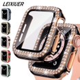 thumbnail image 4 of LEIXIUER for Apple Watch case 40mm with Tempered Glass Screen Protector for iwatch Series 6/5/4/SE, Bling Crystal Diamond Rhinestone Bumper Full Cover Protective Case Women Girls 40mm, 4 of 6