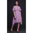 thumbnail image 4 of Bimba Butterfly Printed Womens Ruffle Front Cold Shoulder Swing Shift Dress-X-Small, 4 of 6