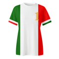 thumbnail image 4 of WEIYLL Womens T Shirts European Cup Italy Printed Patchwork Light Blue Tees Sizes S, 4 of 4