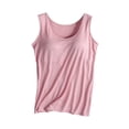 thumbnail image 2 of UPPADA Womens Crewneck Tank Tops Summer Sleeveless Scoop Neck Tees Solid Color Basic Slim Fitted Cami Shirts Womens Tank Tops Camisole Top Built In Bra Adjustable Straps,Deals for Today, 2 of 4
