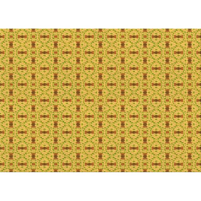 Ahgly Company Machine Washable Indoor Rectangle Transitional Yellow Area Rugs, 2' x 5'