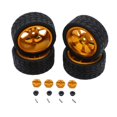 thumbnail image 2 of Milaget RC Wheel Rims Rubber Tires Kit Replacement M3 Wheel Nut for 144001 1:12 1:18 Gold, 2 of 9