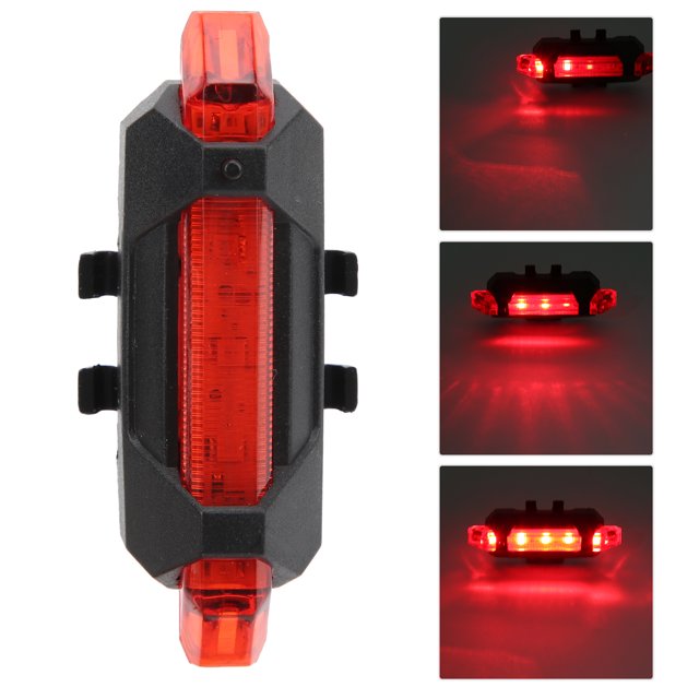 Bicycle Rear Tail Warning Light, Waterproof USB 918 Rechargeable Bicycle Tail Light for Students for Jogging for Strollers White,Red,Blue