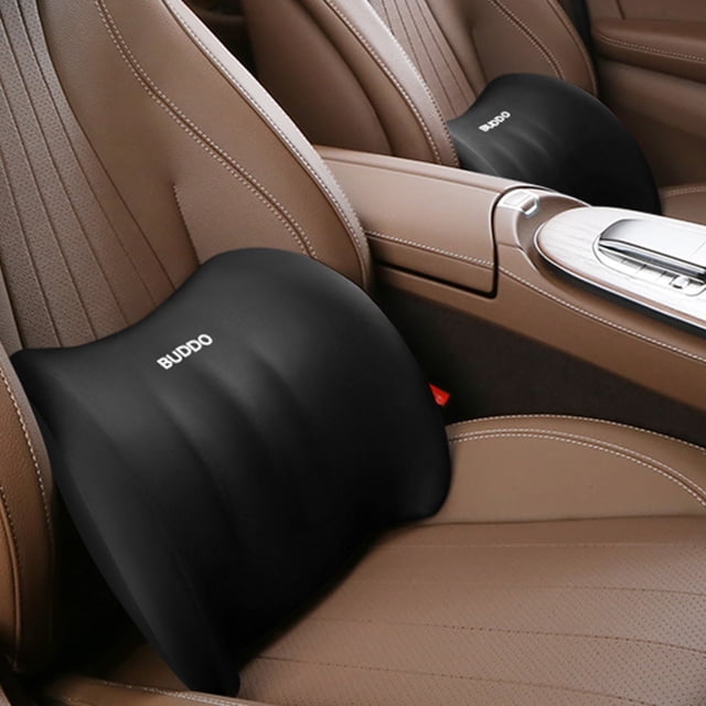 Car Lumbar Support Pillow - Ergonomic Memory Foam Cushion for Driving & Office, Comfortable Lumbar Relief, Breathable Design, Gray, Coffee, Pink, Light Blue