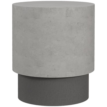 HOMCOM Table d'Appoint à Fini Béton, Table d'Appoint Ronde pour Intérieur, Extérieur