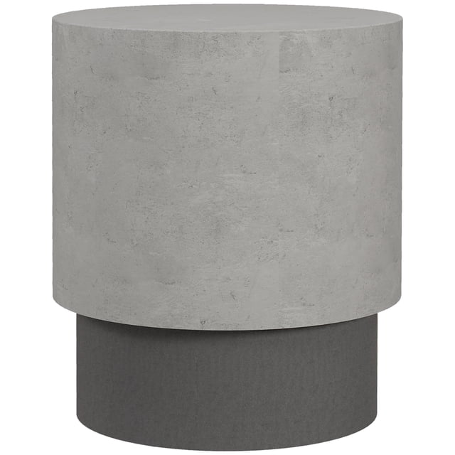 HOMCOM Table d'Appoint à Fini Béton, Table d'Appoint Ronde pour Intérieur, Extérieur