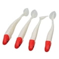 thumbnail image 1 of Fishing Soft Lures, T Tail Fishing Lures 4 PCS  Balance Light  For River Red Head White Body,Orange, 1 of 8