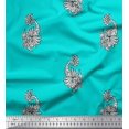 thumbnail image 1 of Soimoi Poly Georgette Fabric Floral Block Print Sewing Fabric Yard 42 Inch Wide, 1 of 3