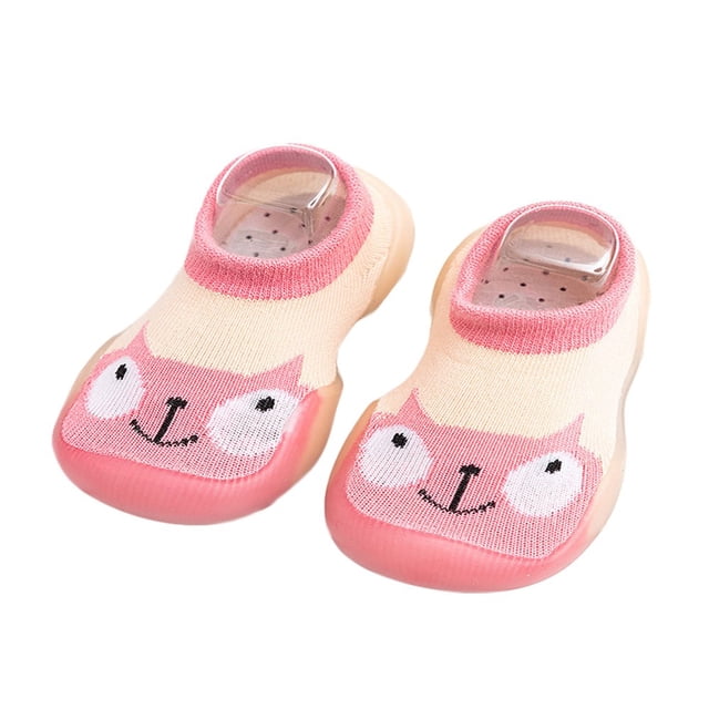 Winter Autumn Baby Non-Slip First Walking Shoes Soft Sole Cartoon Animal Infant Slip-on Sock Shoes