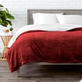 thumbnail image 2 of Bare Home Plush Sherpa Bed Blanket - Fluffy & Soft - Reversible - Lightweight - Throw/Travel, Red, 2 of 7