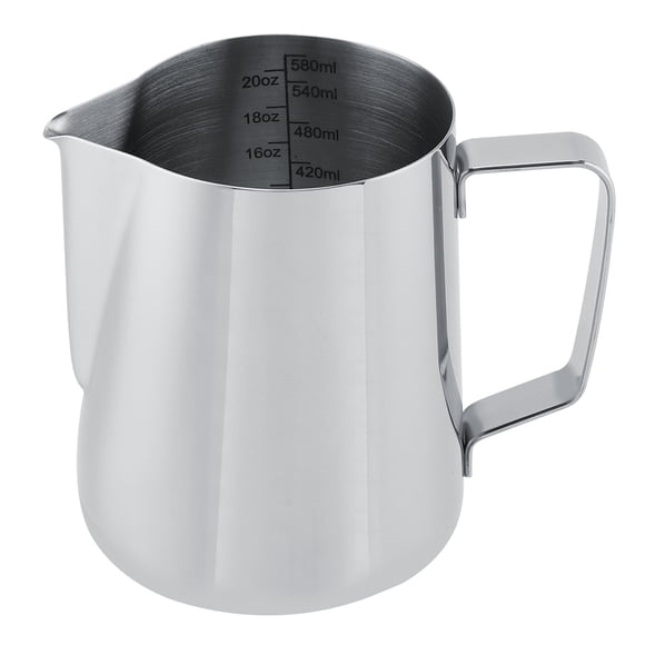 Uadme Tasse à mesurer en Acier Inoxydable, Tasse à mousser le Lait, pichet pour café au Lait (600 ml)