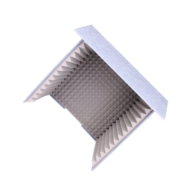 Ruiboury Soundproof Booth Studio Sound Recording Foam Cover Soundproof Desktop Panels Gray 60x60cm