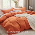 thumbnail image 2 of Bedsure Burnt Orange Duvet Cover Queen Size - Soft Prewashed Queen Duvet Cover Set, 3 Pieces, 1 Duvet Cover 90x90 Inches with Zipper Closure and 2 Pillow Shams, Comforter Not Included, 2 of 6