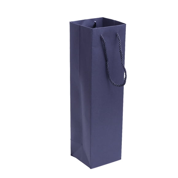 10pcs Kraft Paper Wine Bottle Bag Single Red Wine Bag Quality Wine Tote Bags with Handle - 9.5x9x35cm (Black)