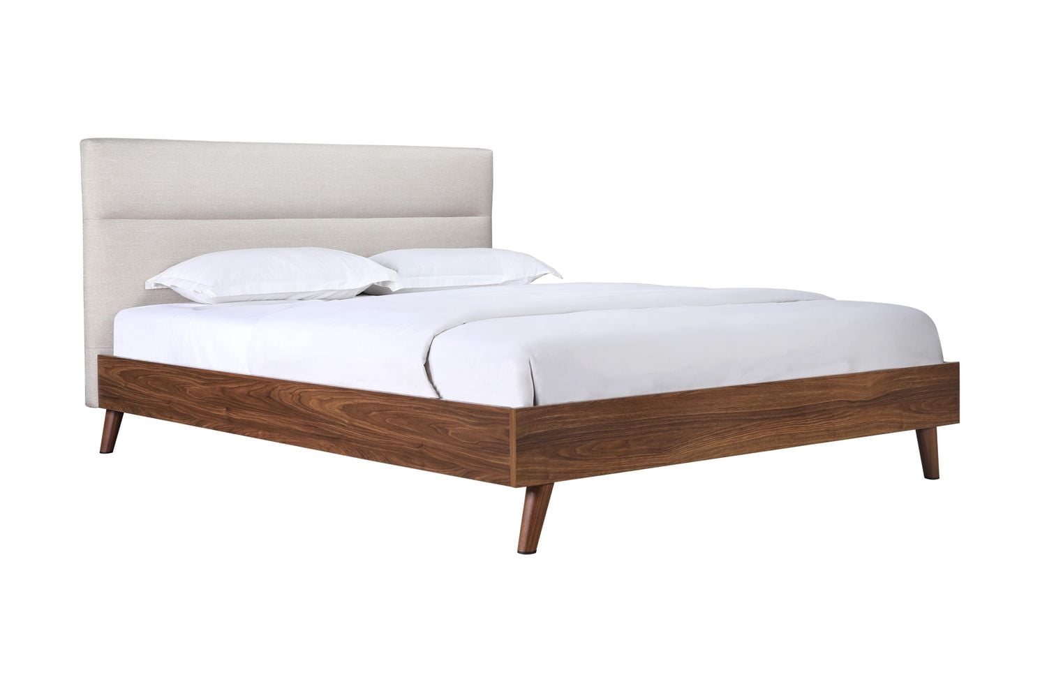 Topline Home Furnishings Queen Platform Bed with Upholstered Headboard
