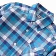 thumbnail image 3 of Bienzoe Boy's Flannel Button Down Long Sleeve Plaid Shirt Blue 7/8, 3 of 8