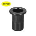 thumbnail image 1 of Uxcell Rivet Nuts Carbon Steel Knurled Flat Head Insert Nut Fastener Black M6 20 Pcs, 1 of 7
