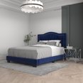 thumbnail image 4 of Modern Velvet Upholstered 60" Queen Bed in Blue, 4 of 7