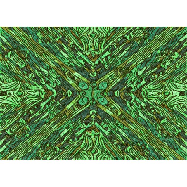 Ahgly Tapis Rectangulaire Lavable en Machine Intérieur Transitionnel Vert Forêt Foncé, 6 Pieds x 9 Pieds