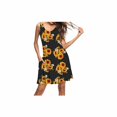 thumbnail image 3 of Robe Débardeur Plissée Unie Décontractée d'Été pour Femmes, TG, Tournesols, 3 of 5