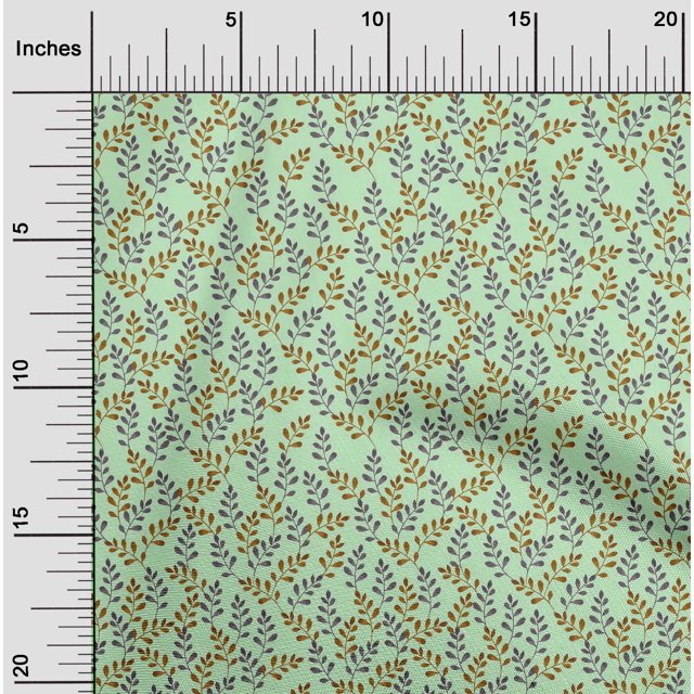 oneOone Tissu en Cambric de Coton Feuille Feuilles Imprimé Tissu BTY 56 Pouces de Large