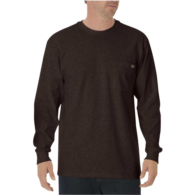 Dickies T-Shirt à Manches Longues pour Homme, Col Ras du Cou, Poids Lourd, XT, Brun Chocolat