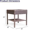 thumbnail image 2 of Krikacy Table d'Appoint en Osier à Double Couche, Table d'Appoint Tressée à la Main en HDPE Toutes Saisons, pour Patio et Pelouse, Brun, 2 of 6