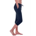 thumbnail image 1 of Running Capris with Pockets Wide-Leg Pant Leg Cut Juniors Size Polyester Linen Capris Ladies Plus Size Capris Pants Style C-383 Navy XS, 1 of 1