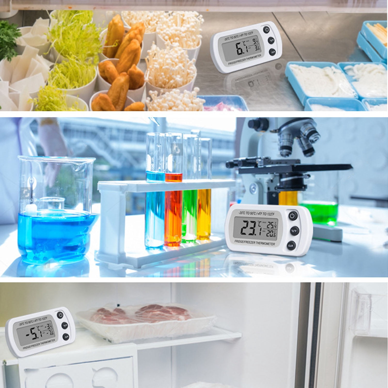 Refrigerator , Memory Function White Practical Reliable  F Switched Digital Freezer   for Home