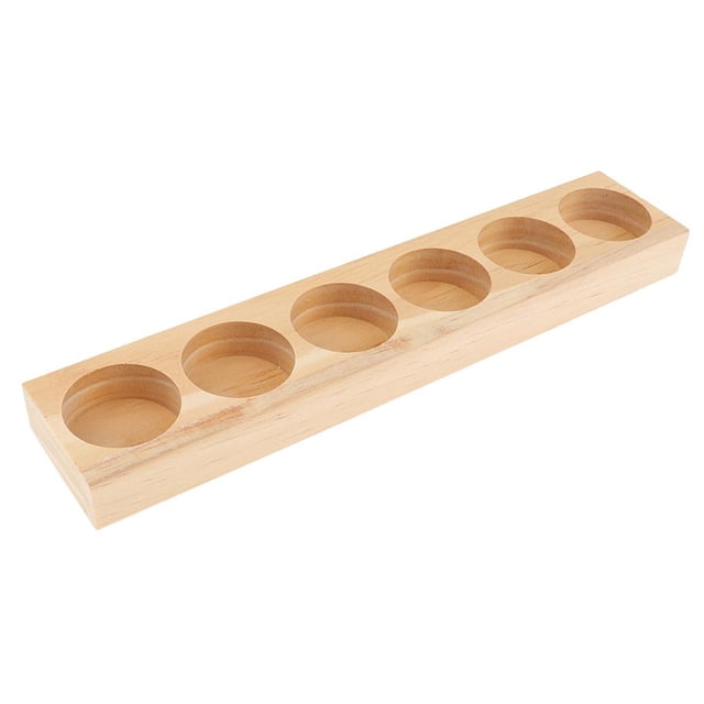 Milaget Handmade Wooden Essential Oil Displaying Storage Organizer Rack Stand Holder for 6 Slots