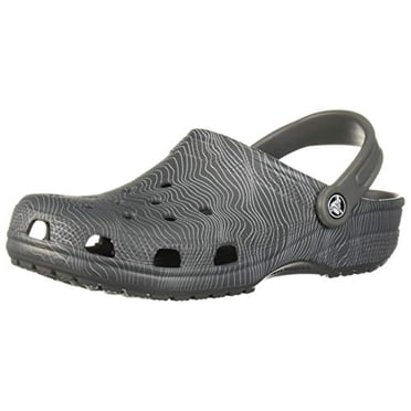 Crocs Classic Graphic Clog | Slip On Water Shoes, slate grey/light grey, 5 US Men/ 7 US Women M US