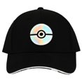 thumbnail image 2 of Pokemon Holographic Pokeball Men's Elie Flex Black Baseball Cap, 2 of 6