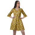 thumbnail image 1 of Moomaya Robe Courte à Cordon Imprimée pour Femmes, Col en V, Manches à Volants, Robe d'Été, 1 of 4