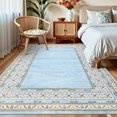 thumbnail image 2 of Modern Washable Area Rug - Soft Low Pile Collapsible Carpet, Non-Slip & Mark Resistant - For Living Room, Bedroom, Dining, Nursery - Light Blue, 9x12ft, 2 of 8
