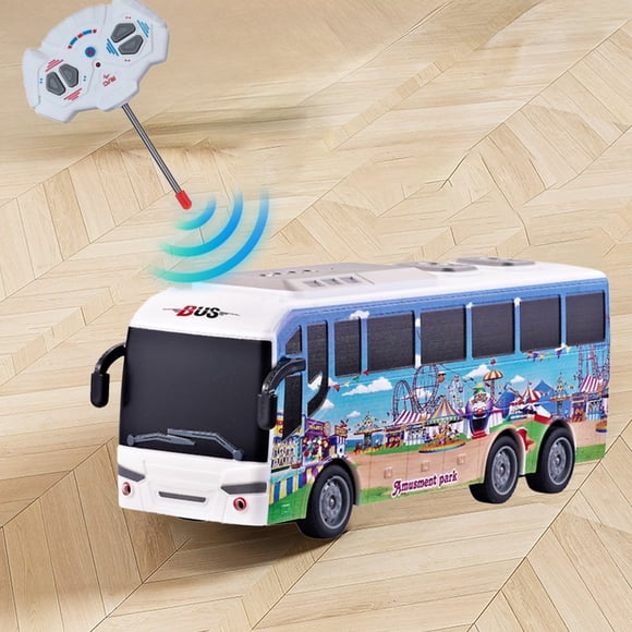 Leutsin Car Toys,Pull Back Cars and Trucks Play Vehicles,Play Vehicles Toy,Christmas Toys,Four Way LED Simulation Bus Travel Bus Remote Control Bus Toy Car Model Toy