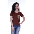 thumbnail image 3 of Moomaya T-shirt à Col Rond pour Femmes à Manches Courtes avec Poche Appliquée à Paillettes - OW, 3 of 6