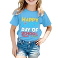 thumbnail image 1 of LUOGENLI T-Shirt pour Filles T-Shirt Imprimé à Col Rond à Manches Courtes pour Garçons et Filles Maxi Hauts Bleu Ciel 12-13 Ans, 1 of 4
