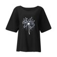 thumbnail image 4 of EQWLJWE Chemises pour Femmes Liquidation T-Shirts pour Femmes Chemises Sexy pour Femmes Col Rond Manches Courtes Hauts Blouse Imprimée Régulière, 4 of 6