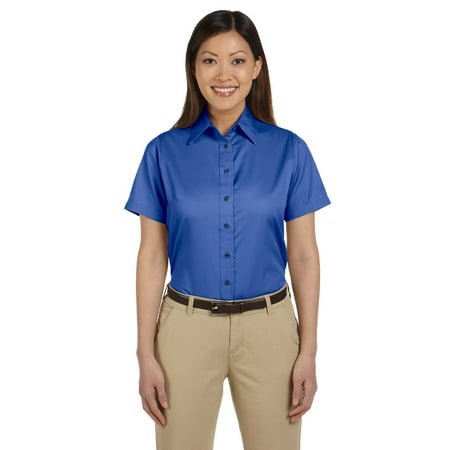 Harriton Ladies' Easy Blendâ„¢ Short-Sleeve Twill Shirt with Stain-Release