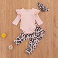 thumbnail image 2 of Baby Three Pieces Flying Sleeve Romper+Long Trousers+Wave Point Headband Set, 2 of 8